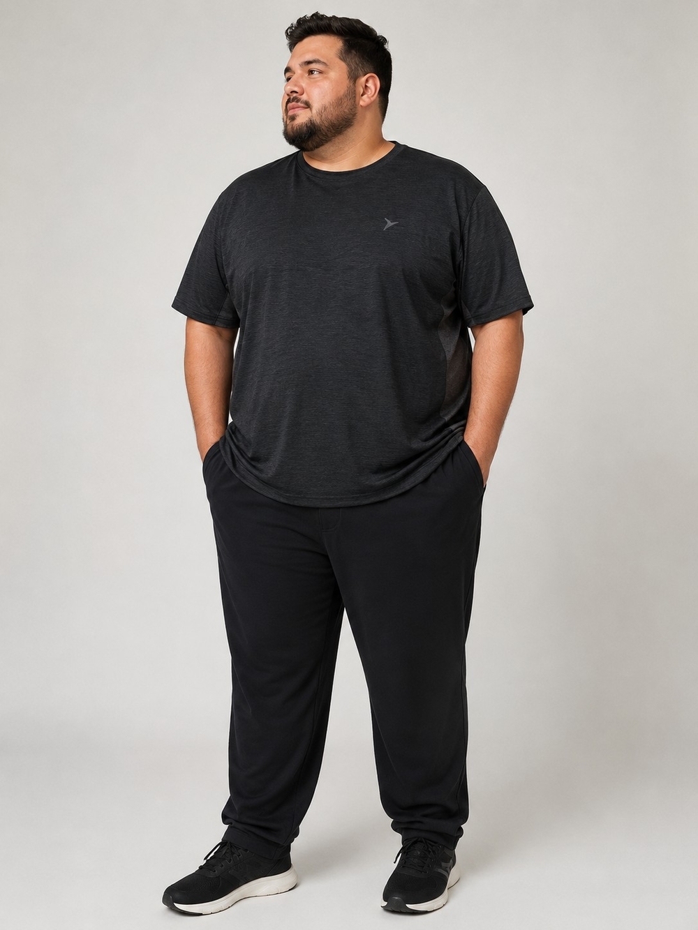 Old Navy Men's Black Heathered Crew Neck T-Shirt
